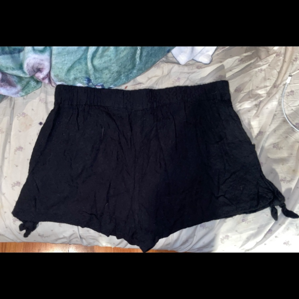 Black Free People Shorts with ties on sides
